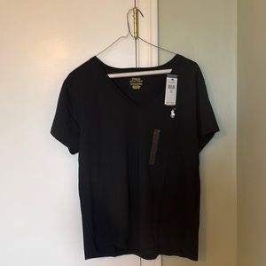 Ralph Lauren black v-neck t-shirt. XL NWT